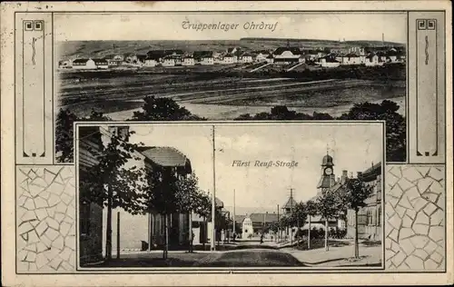 Passepartout Ak Ohrdruf in Thüringen, Truppenlager, Fürst-Reuß-Straße