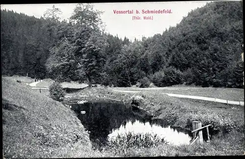 Ak Schmiedefeld am Rennsteig Thüringen, Vessertal, Thüringer Wald