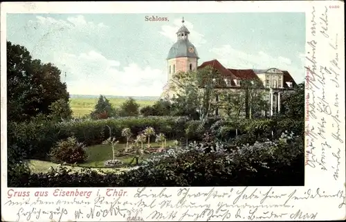 Ak Eisenberg in Thüringen, Schloss, Garten