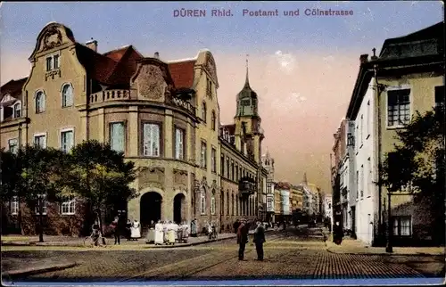 Ak Düren im Rheinland, Postamt, Cölnstraße