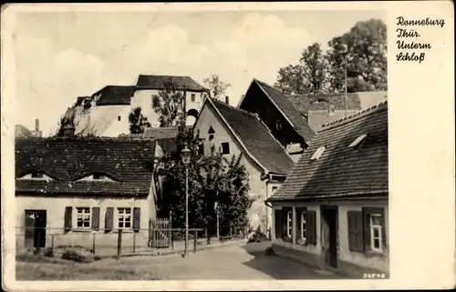 Ak Ronneburg in Thüringen, Schloss, Straßenpartie