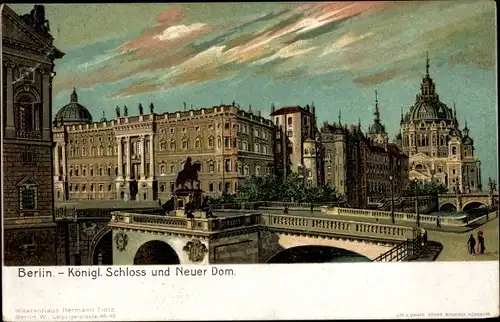 Litho Berlin Mitte, Königl. Schloss, Neuer Dom