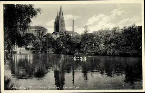 Ak Altenburg in Thüringen, kleiner Teich, rote Spitzen