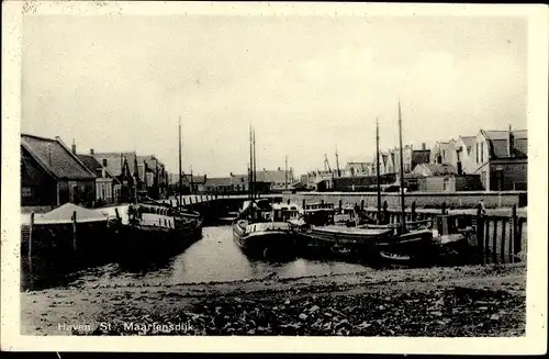 Ak Sint Maartensdijk Zeeland Niederlande, Hafen