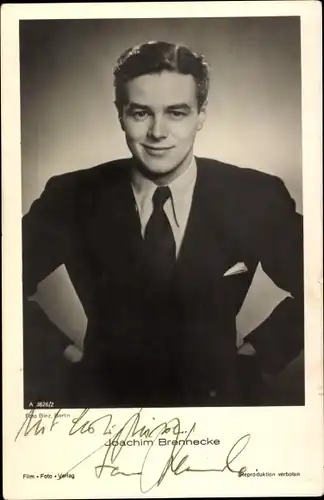 Ak Schauspieler Joachim Brennecke, Portrait, Film Foto Verlag A 3626/1, Autogramm