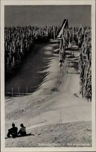 Ak Schierke Wernigerode im Harz, Sprungschanze
