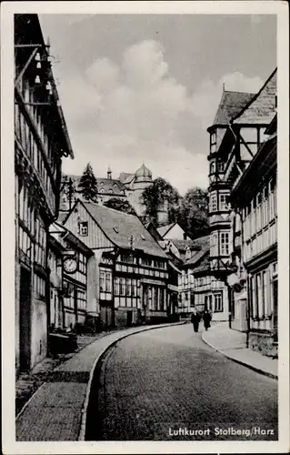 Ak Stolberg im Harz, Niedergasse, Amtsgericht, Blick auf das Schloss