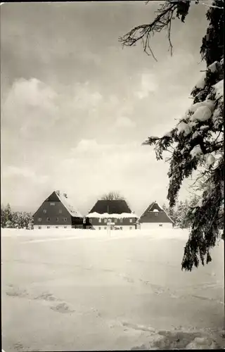 Ak Einsiedel Seiffen im Erzgebirge, VEB Steinkohlenwerk Oelsnitz, Winter