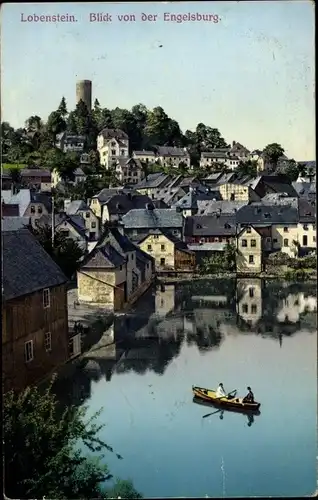 Ak Bad Lobenstein in Thüringen, Blick von der Engelsburg, Ruderpartie, Photochromie