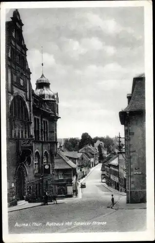 Ak Auma Weidatal in Thüringen, Rathaus, Schleizer Straße