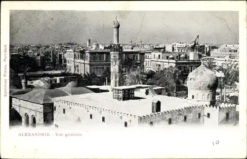 Ak Alexandria Ägypten, Vue generale, Blick über die Dächer der Stadt