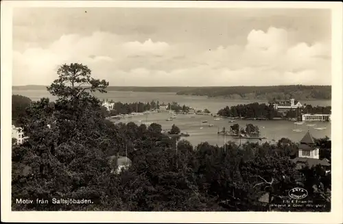 Ak Saltsjöbaden Schweden, Panorama vom Ort