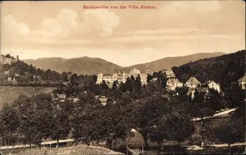 Ak Badenweiler im Schwarzwald, von der Villa Eichler, Ortsansicht