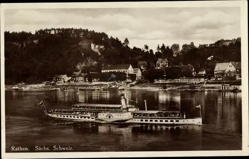 Ak Rathen an der Elbe Sächsische Schweiz, Dampfer Dresden