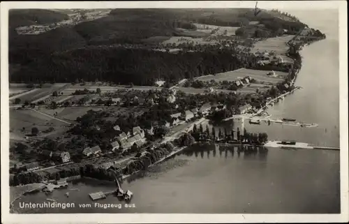 Ak Unteruhldingen Uhldingen Mühlhofen am Bodensee, Luftaufnahme