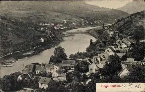 Ak Ziegelhausen Heidelberg am Neckar, Gesamtansicht