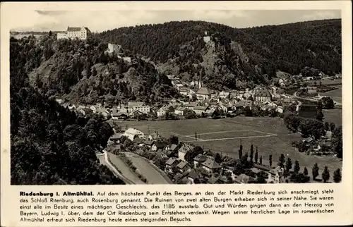 Ak Riedenburg Niederbayern, Gesamtansicht, Altmühltal, Schloss Rosenburg