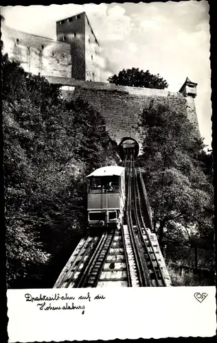 Ak Salzburg in Österreich, Drahtseilbahn auf die Festung Hohensalzburg