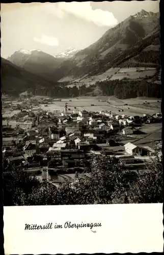 Ak Mittersill in Salzburg, Ortspanorama, Gebirge