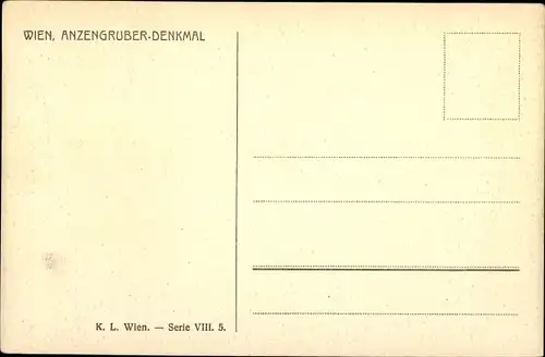 Ak Wien 1 Innere Stadt, Anzengruber-Denkmal