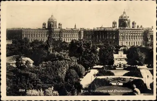 Ak Wien 1 Innere Stadt, Volksgarten, Staatsmuseen