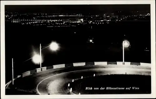 Ak Wien 1 Innere Stadt, Blick von der Höhenstraße, Nacht