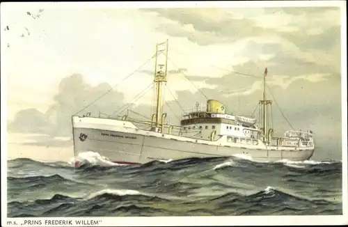 Ak MS Prins Frederik Willem, Frachtschiff, Oranje Lijn