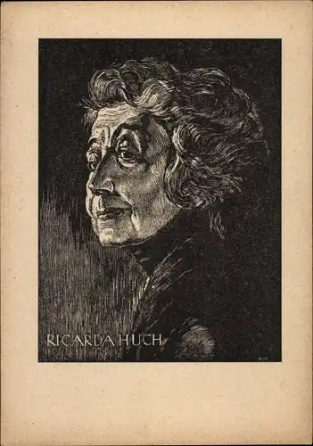 Künstler Ak Stratil, Karl, Ricarda Huch, Schriftstellerin und Philosophin, Portrait