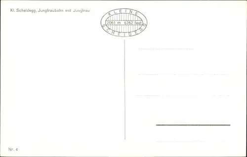 Ak Kanton Bern, Berner Oberland, Kleine Scheidegg, Jungfraubahn mit Jungfrau