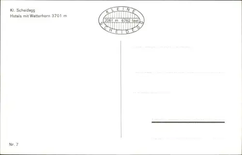 Ak Kanton Bern, Berner Oberland, Kleine Scheidegg, Hotels mit Wetterhorn