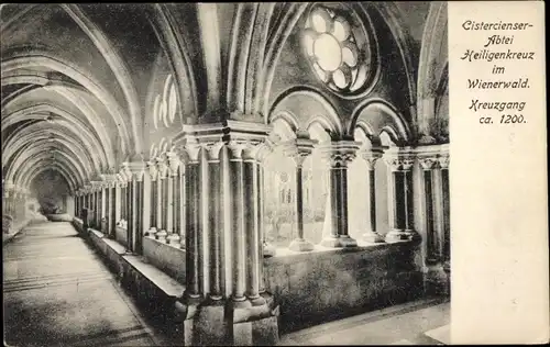 Ak Wienerwald Niederösterreich, Cistercienser-Abtei Heiligenkreuz, Kreuzgang