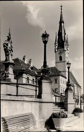 Ak Horn Niederösterreich, Treppe, Kirche