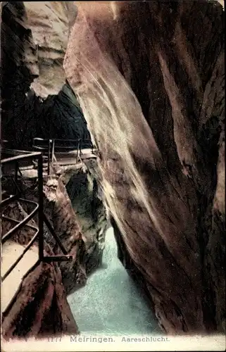 Ak Meiringen Kanton Bern, Gorge de l'Aare, Aareschlucht