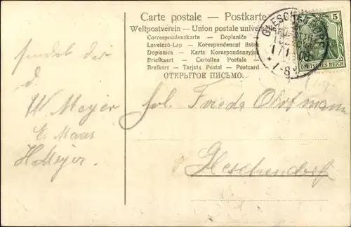 Präge Ak Glückwunsch Neujahr, Glücksklee, Veilchen