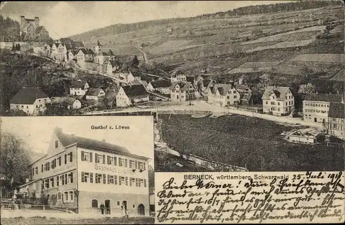 Ak Berneck Altensteig im Schwarzwald, Gesamtansicht, Gasthof zum Löwen