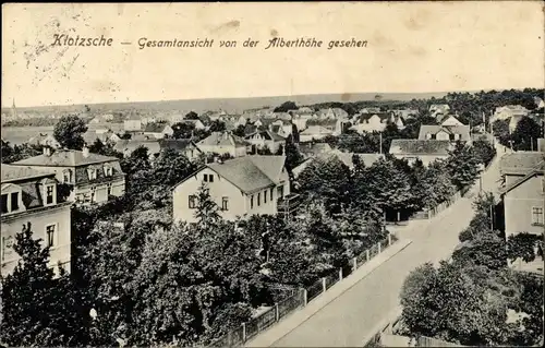 Ak Dresden Klotzsche, Gesamtansicht, Blick von der Alberthöhe