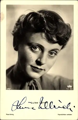 Ak Schauspielerin Luise Ullrich, Portrait, Autogramm