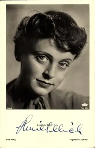 Ak Schauspielerin Luise Ullrich, Portrait, Autogramm