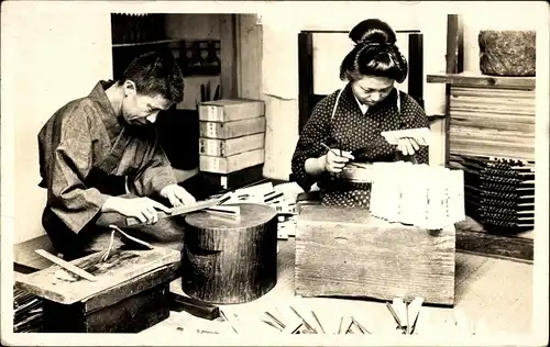 Foto Japan, Fächermacher, Japaner