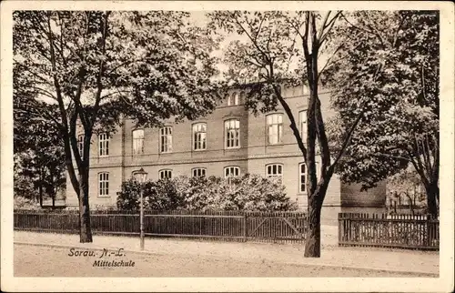 Ak Żary Sorau Niederlausitz Ostbrandenburg, Mittelschule