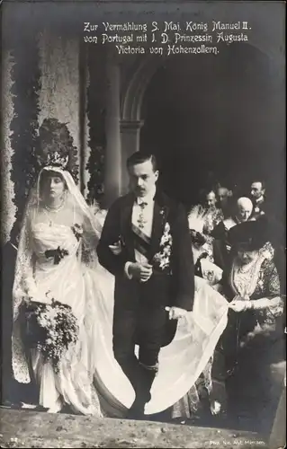 Ak König Manuel II. von Portugal mit Prinzessin Augusta Victoria v. Hohenzollern