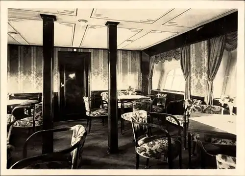 Ak Zeppelin-Luftschiff LZ-127 Graf Zeppelin, Großer Aufenthaltsraum, Innenansicht