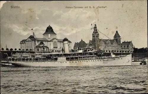 Ak Szczecin Stettin Pommern, Haken Terrasse mit S. S. Hertha