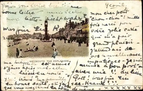Ak Weymouth Südwestengland, Esplanade