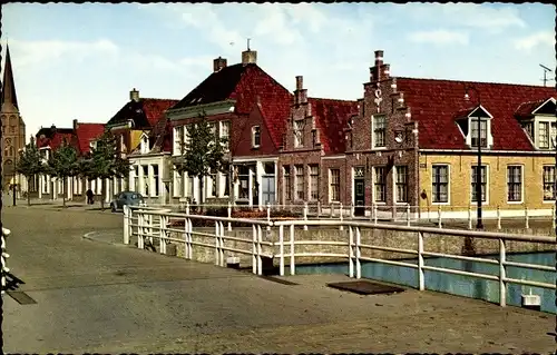 Ak Workum Friesland Niederlande, Dwarsnoard, R. K. Kerk