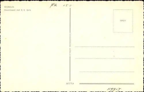 Ak Workum Friesland Niederlande, Dwarsnoard, R. K. Kerk