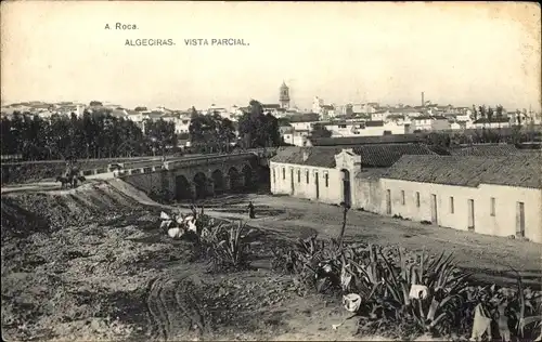 Ak Algeciras Andalusien, Ortsansicht, Brücke