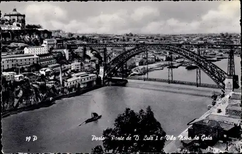 Ak Porto Portugal, Ponte D. Luiz I und Vila Nova de Gaia
