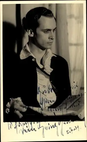 Foto Ak Schauspieler Heinz ?, Portrait, Autogramm, 1939