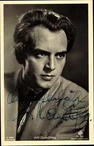 Ak Schauspieler Will Quadflieg, Portrait, Autogramm